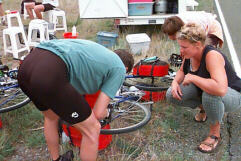 Fred's better side while changing a derailleur cable