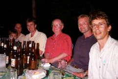 Savannakhet's ex-pat crowd shown here with their favorite beverage