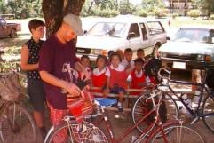 Angela and Kevin surrounded by mosquitos